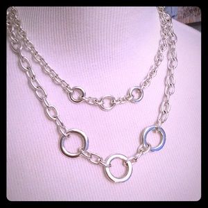 Silver tone P&Y necklace